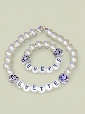 Pearls Necklace and Bracelet For 18''Dolls with Personalized Name